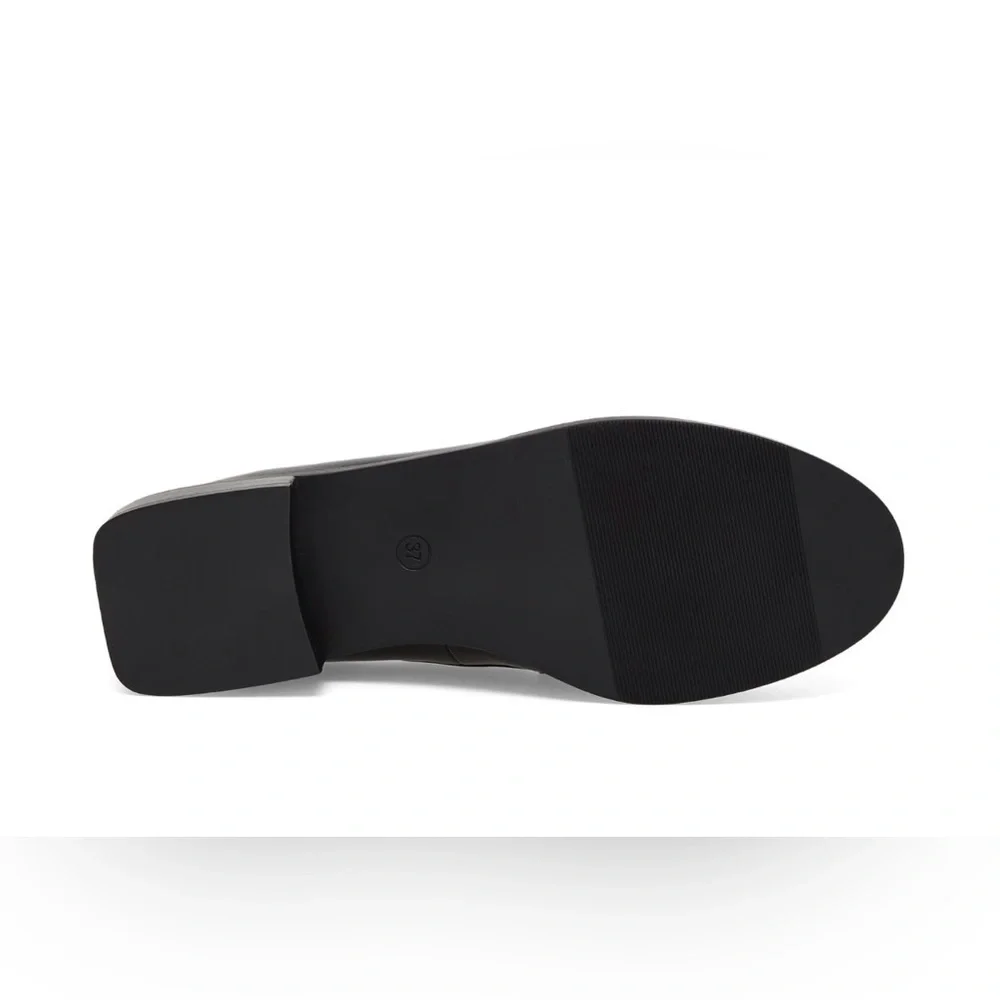 NIB Silent D x Free People Lara Loafer Sz 38 Black Patent Crinkle Vegan